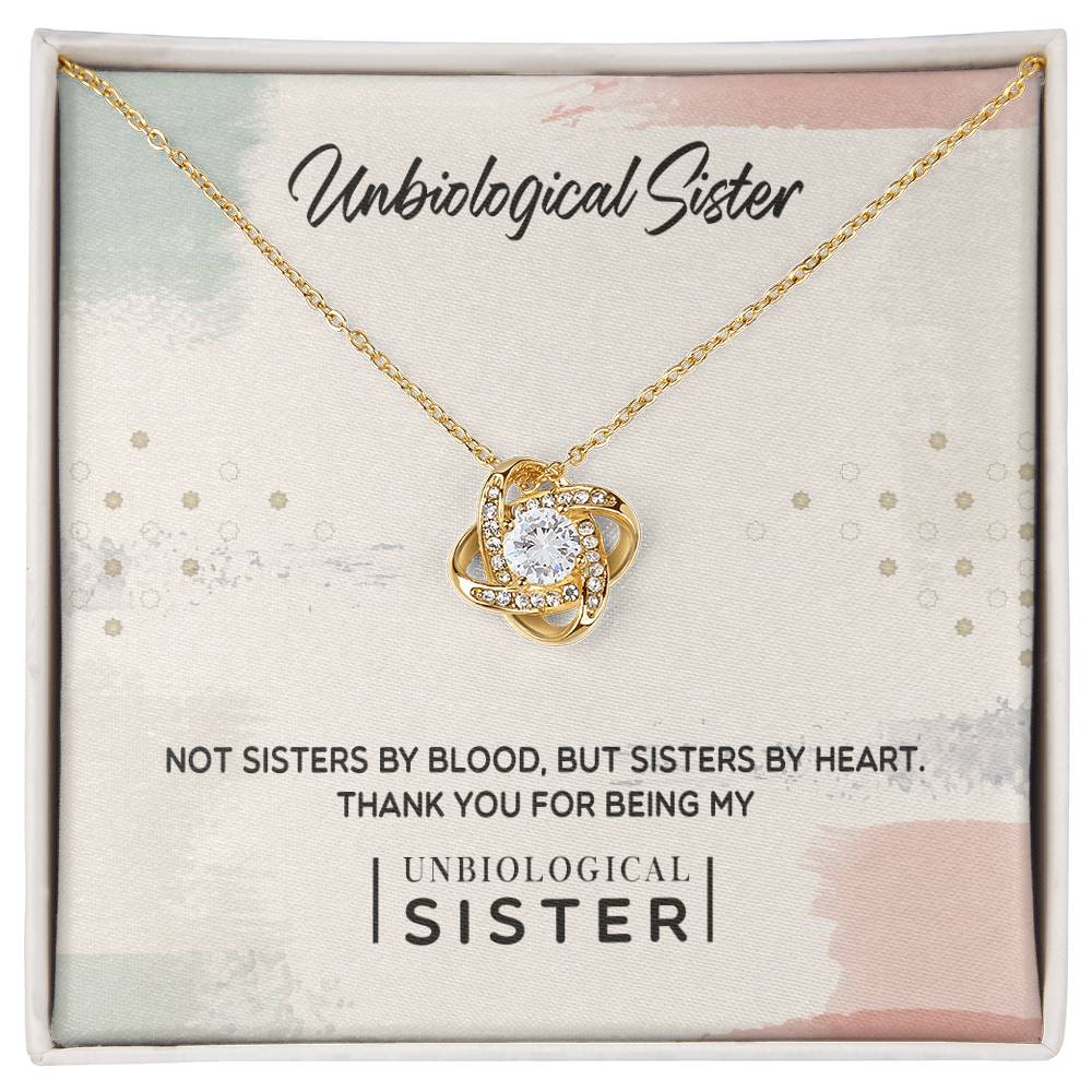 To My Bonus Sister, Thank You -Love Knot Necklace