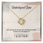 To My Bonus Sister, Thank You -Love Knot Necklace