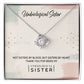 To My Bonus Sister, Thank You -Love Knot Necklace